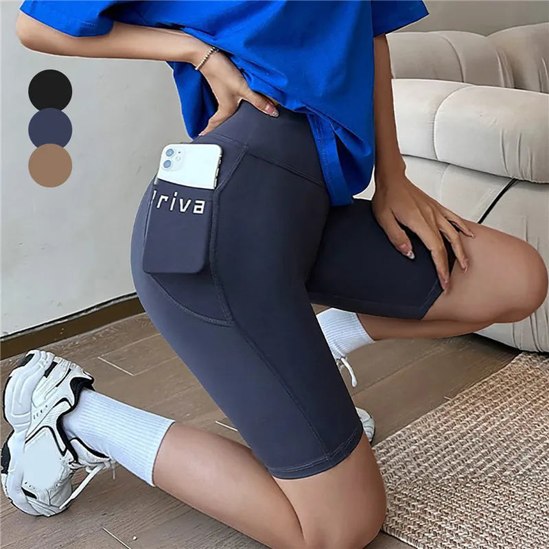 High Waist Women's Yoga Shorts - Stylish Fitness & Casual Streetwear Trousers for Active Ladies