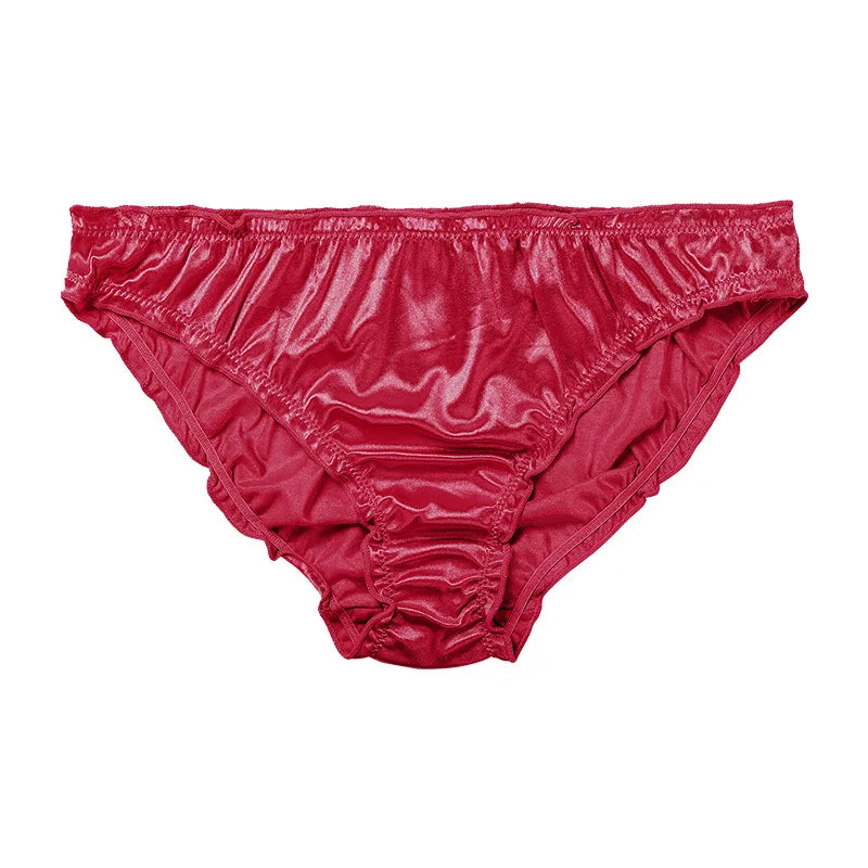 Sexy Super Stretch Satin Briefs for Women - Low-Waist, Breathable & Comfortable Lingerie