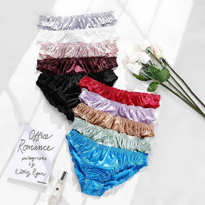 Sexy Super Stretch Satin Briefs for Women - Low-Waist, Breathable & Comfortable Lingerie