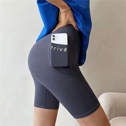 High Waist Women's Yoga Shorts - Stylish Fitness & Casual Streetwear Trousers for Active Ladies